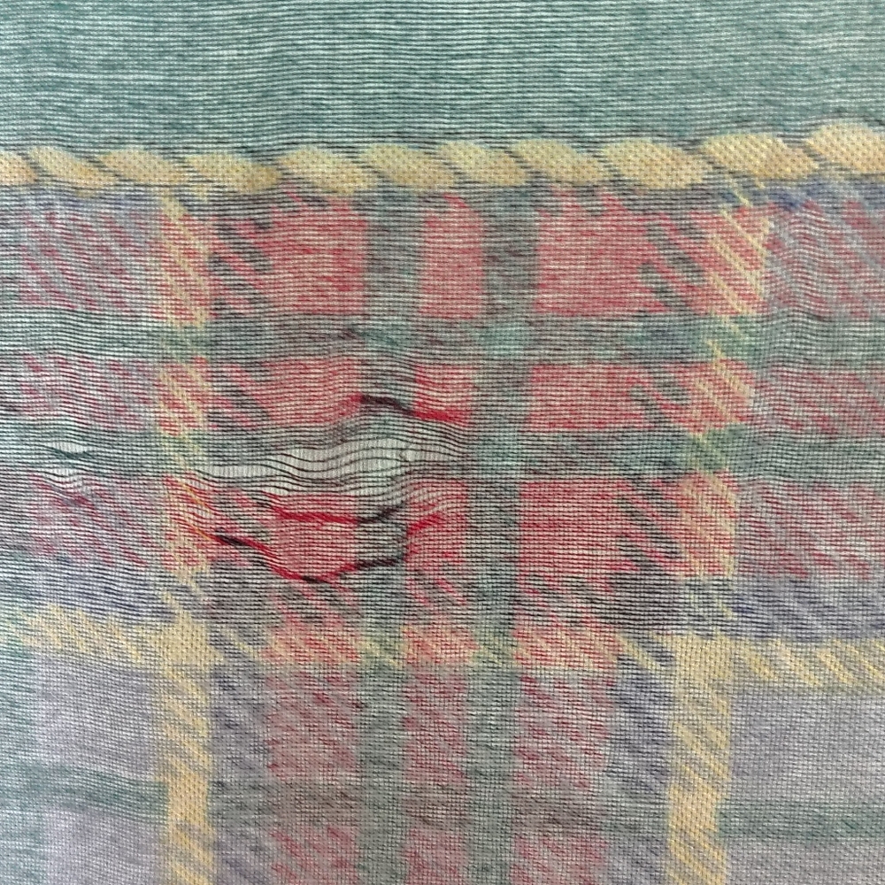 Compagnie Internationale Express Equestrian Plaid Gold Filigree Scarf Old Money - Picture 15 of 17